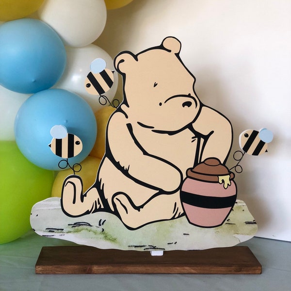 14 inces tall by 14 inches wide vintage  Winnie the Pooh party prop cut out decoration for party prop decoration