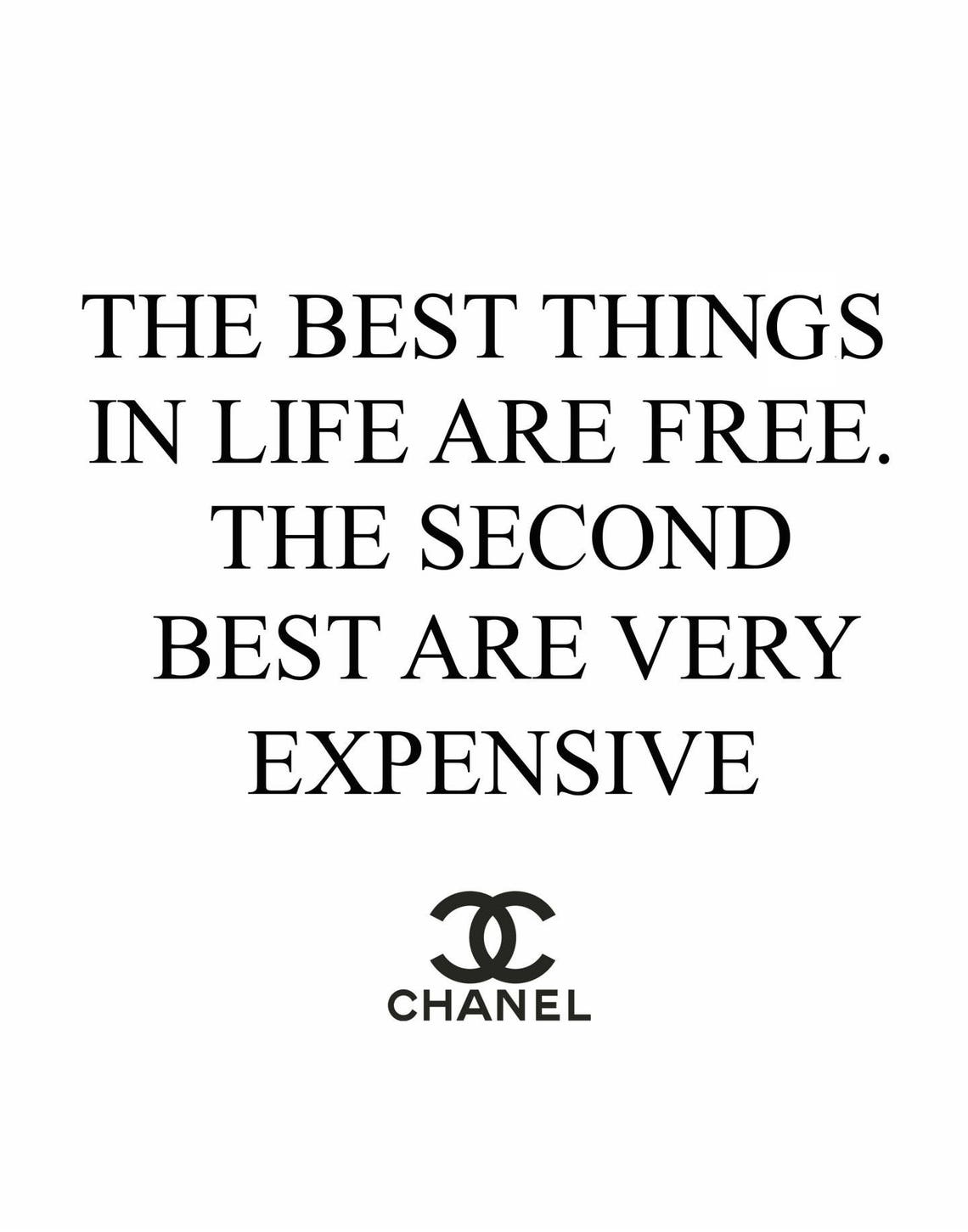 Chanel Quote Coco Chanel Print The Best things In Life Are Etsy