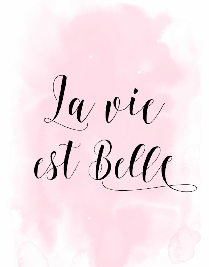 La vie est Belle Franse quote print printbare kunst aan de Etsy