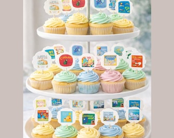 Cupcake toppers | Baby Shower | New Chapter | Storybook Theme | First Birthday | Decorations