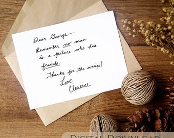 It's A Wonderful Life Clarence Letter, Christmas Movie Quote (Digital Download)