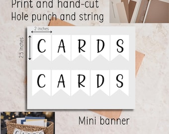 Mini Graduation Card Banner: Envelope Sign, Printable, Digital download, Print and hand-cut.