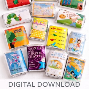 Mini Candy Bar Wrappers, Children's Books, Baby Shower /1st bdayFavors (Digital Download) PDF