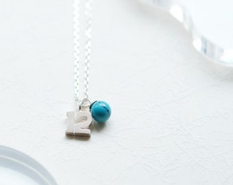 Number 10 Necklace Opal Necklace 925 Sterling Silver Dainty Necklace Lucky Number October Birthstone