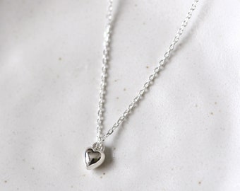 Tiny Heart Necklace 925 Sterling Silver Solid Heart Necklace Dainty Necklace Delicate Necklace Minimalist Jewelry