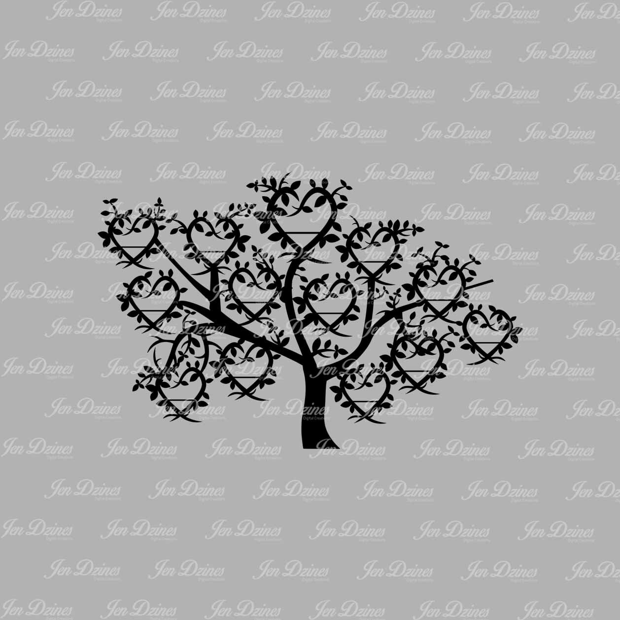 Download Family Tree 13 Names SVG DXF EPS family tree files family ...