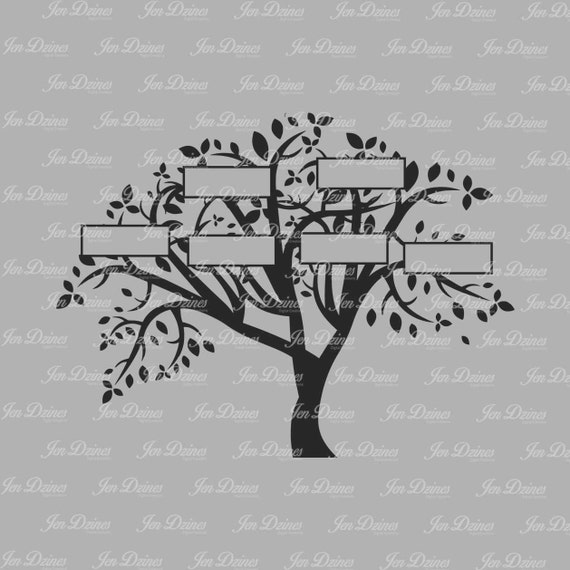 Download Family Tree 6 Names Svg Dxf Eps Family Tree Files Family Etsy PSD Mockup Templates