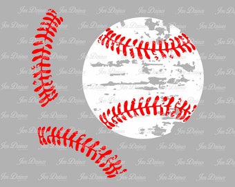 Distressed Baseball stitches SVG DXF EPS cutting file