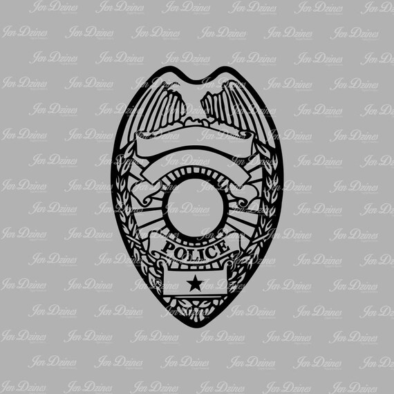 Police Badge Svg Dxf Eps Cutting File Etsy