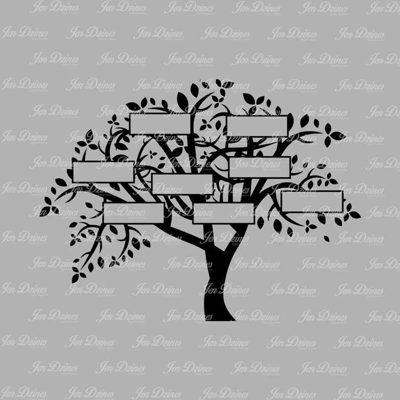 Download Family Tree 8 Names SVG DXF EPS cutting file | Etsy