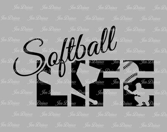 Softball life SVG DXF EPS cutting file