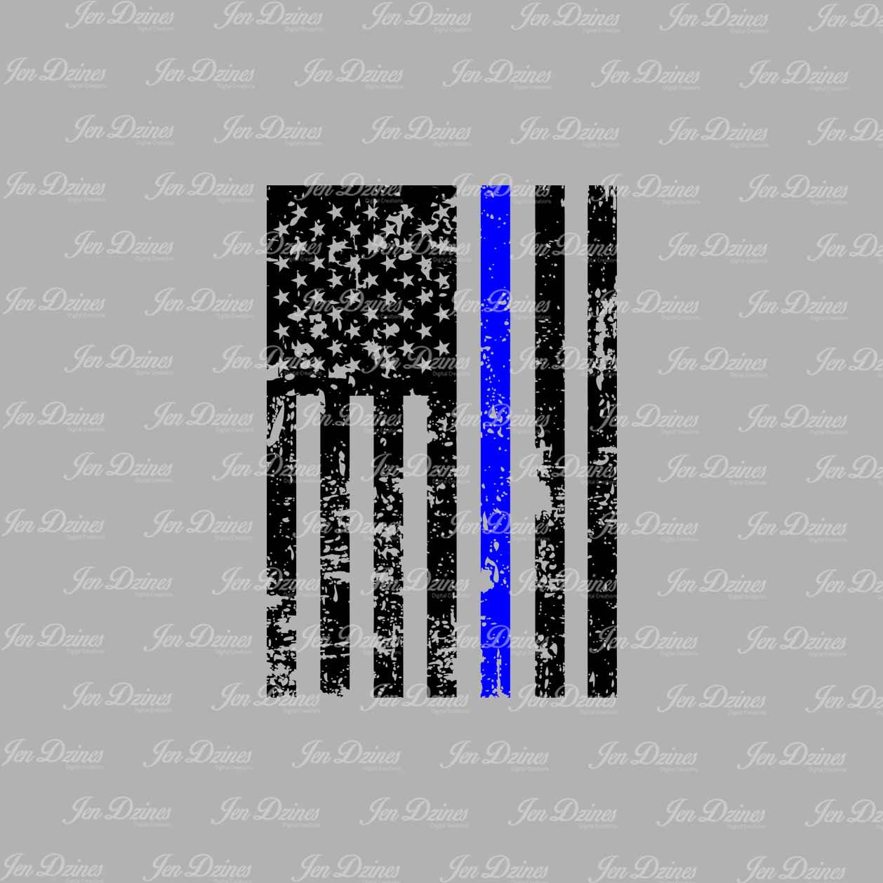 Download Blue Line Distressed Flag SVG DXF EPS cutting file | Etsy