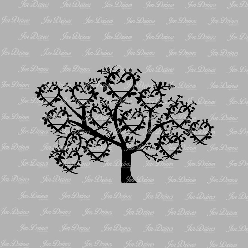 Download Family Tree 12 Names SVG DXF EPS cutting file | Etsy