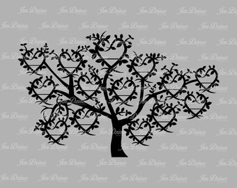 Family Tree 10 Names SVG DXF EPS cutting file  Etsy
