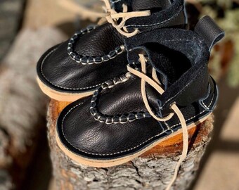Handmade Leather Moccasin Boots for Baby & Toddler