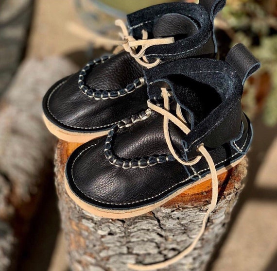 handmade leather moccasin boots