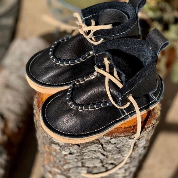 Handmade Leather Moccasin Boots for Baby & Toddler