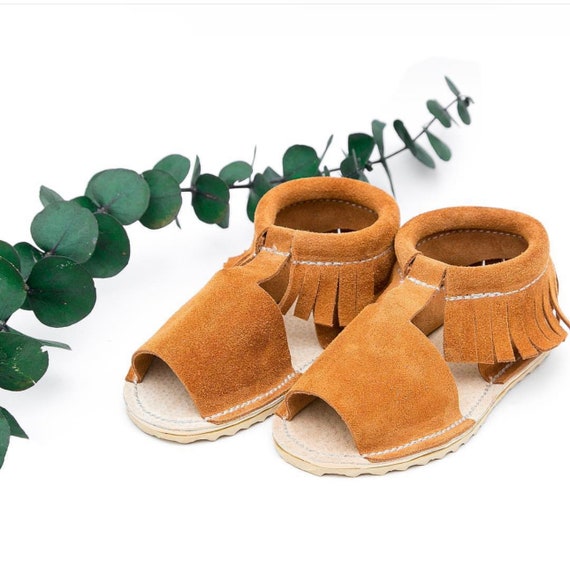 Leather Fringe Sandal for Girls - 23 Colors Available - - Etsy