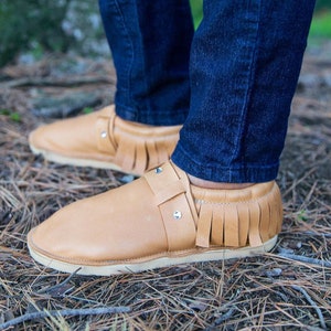 Women&#39;s Moccasin - Leather Moccasin - Studded Strap, Mother&#39;s Day Gifts