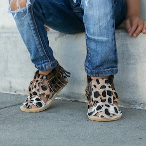 Sandal Moccasins - Cheetah Print (Calf Hair)
