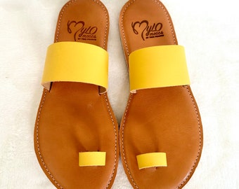 Leather Toe Ring Sandal, Women's Sandals, Leather, Handmade Sandals,