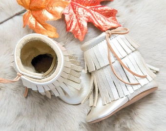 Leather Fringe Boot for Baby & Toddler – MyLO Moccs