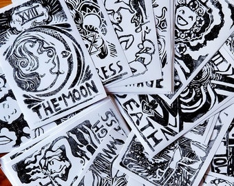 Ze Tarot XL | An Original Linocut Tarot Deck | Tarot Cards | Tarot Card Deck | Tarot Decks | Tarot Cards Deck | Handmade Tarot Deck