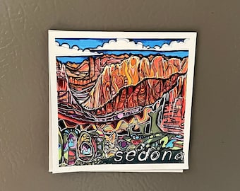 Flat Sedona Magnet-- Original Illustration-- Fridge Magnet