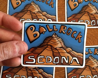 Bell Rock Sedona-- Gloss Vinyl Sticker of Original Illustration--Waterproof Sticker