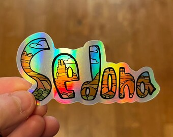 Holographic Sedona Vinyl Waterproof sticker for Water-bottles, Cooler, Yeti