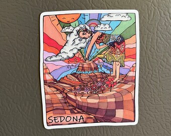Flat Sedona Magnet -- Original Illustration-- Fridge Magnet