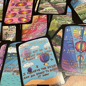 Affirmation Cards Guidance Cards Just For Today Deck Oracle Deck Handmade Guidance Deck image 6