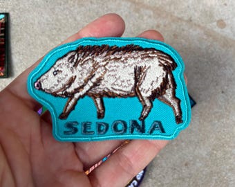 Sedona Javalina Embroidered Iron On Patch