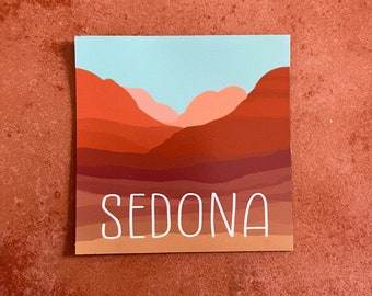 Flat Sedona Magnet -- Original Illustration-- Fridge Magnet