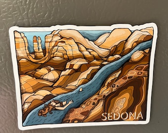 Flat Sedona Magnet-- Original Illustration-- Fridge Magnet