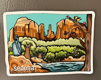 Flat Sedona Magnet-- Original Illustration-- Fridge Magnet