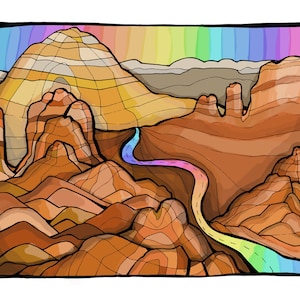 Rainbow Road Sedona Print: Route 179 Illustration