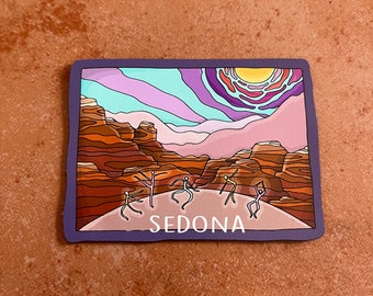 Flat Sedona Magnet -- Original Illustration-- Fridge Magnet