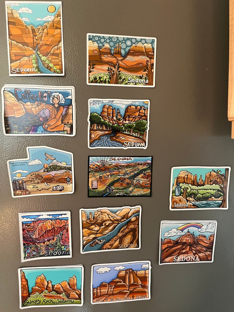 Flat Sedona Magnet Original Illustration Fridge Magnet image 3