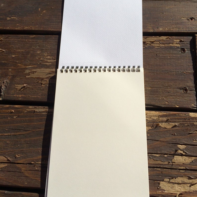 Sturdy Cardboard Back 6x9 Drawing Pad with Original Illustration 25 thick blank Pages Top spiral