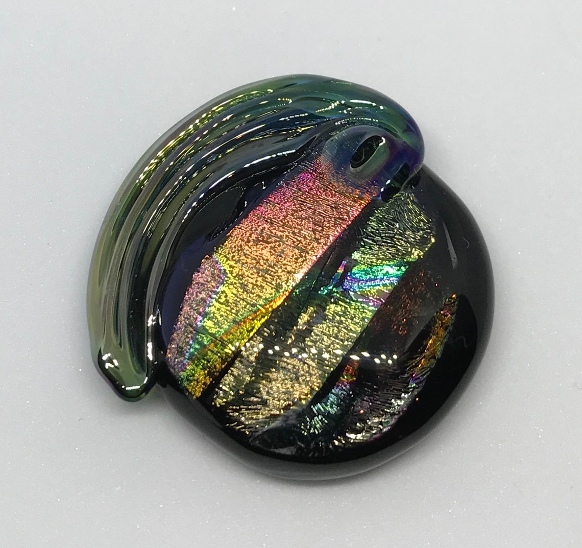 Dichroic Lamp Work Pendant Etsy