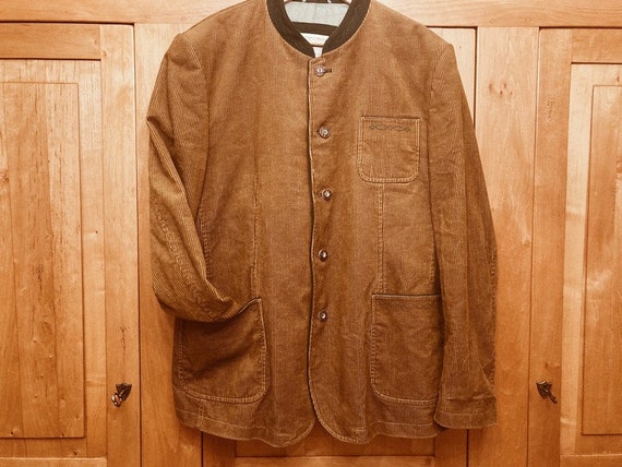 Original men's vintage jacket, brown and green. Co