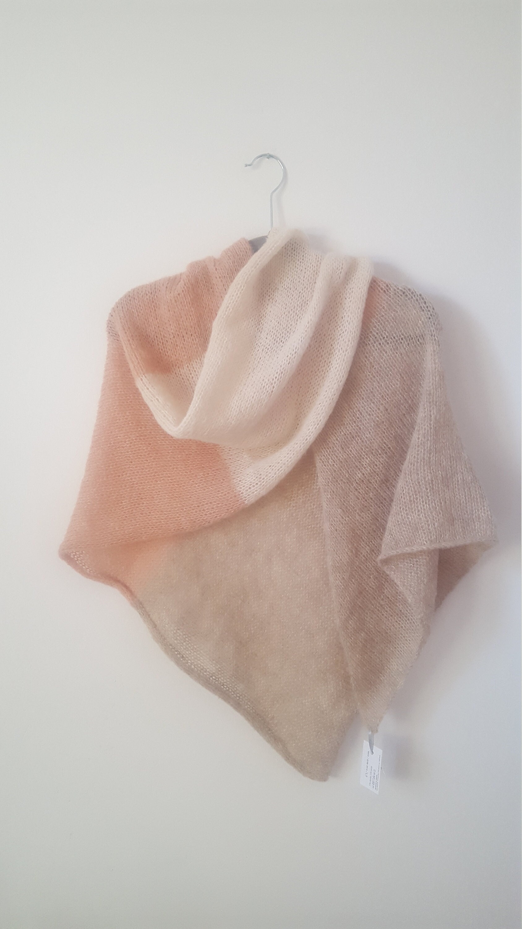 Alpaca silk TRIANGLE CLOTH... natural-apricot-beige
