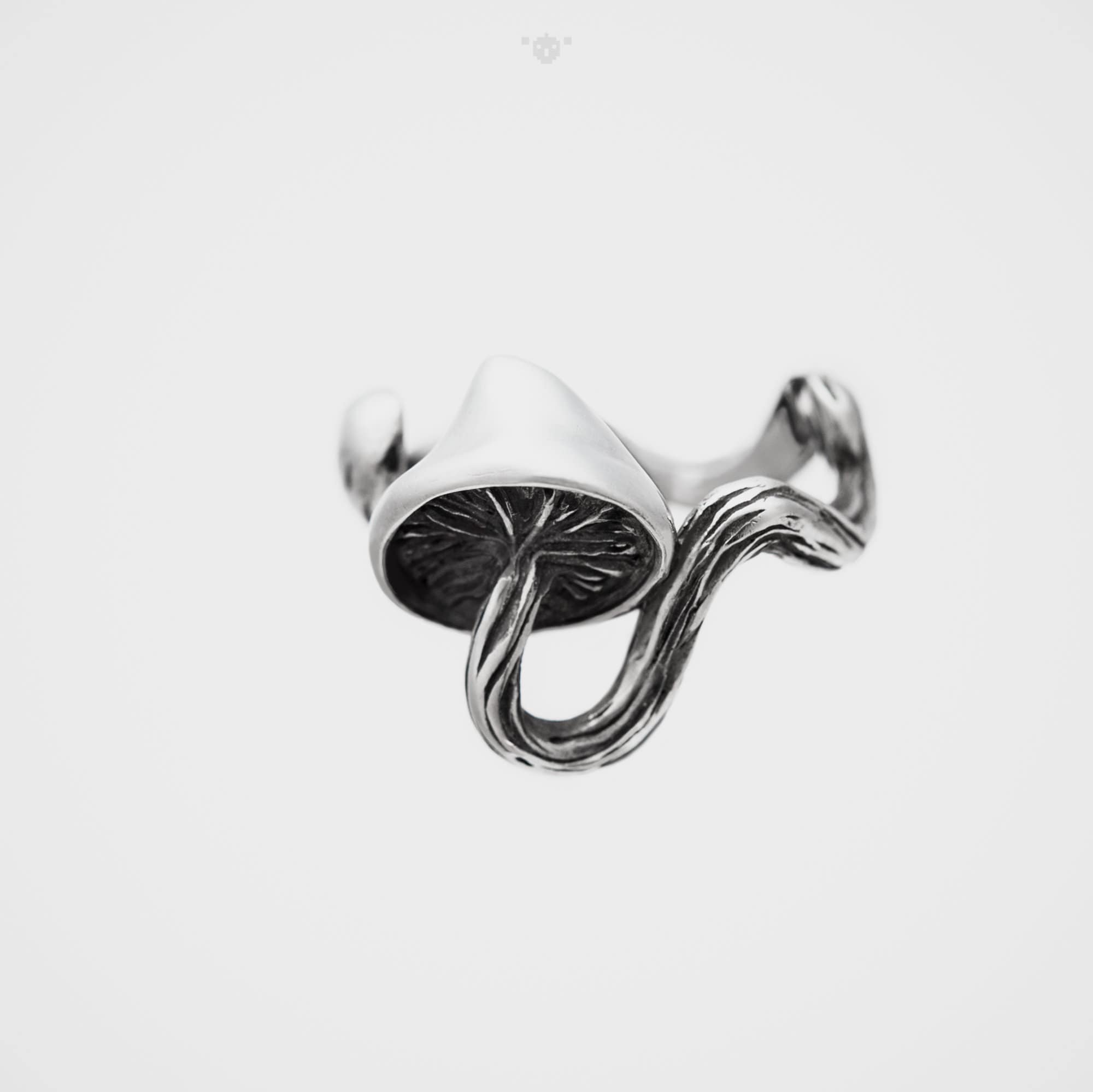 Silver mushroom ring discount