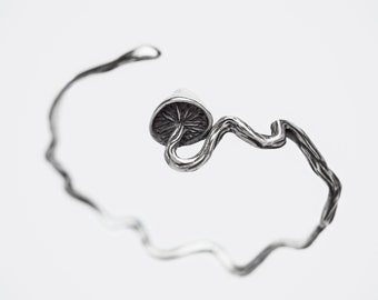 Magic Mushroom bracelet in sterling silver By h i p p i e k o a l a art jewelry
