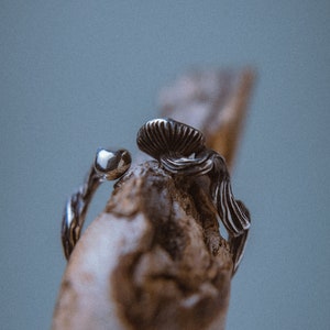 Psilocybe Cubensis - magic mushroom ring in sterling silver