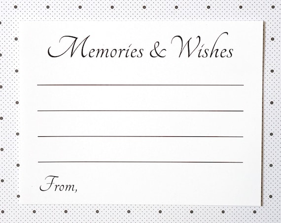 Memories And Wishes Cards Birthday Party Family Retirement Etsy
