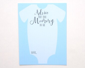 Mommy Advice Cards - Baby Shower - Advice for the New Mommy - Boy - Baby Shower Game - Blue - Advice for the Mommy to Be - Advise Card