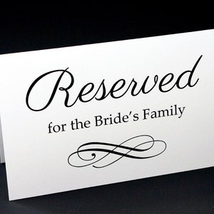 Reserved Signs for Wedding - Reserved Table Sign - Wedding Reception Signs - Table Card - Tent Card - Custom Printed Signage - 5.5 by 8.5 in