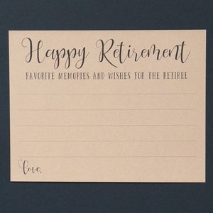 Retirement Wish Cards - Favorite Memories and Wishes for the Retiree - Coworker Retire Party - White & Kraft Brown Note Cards - Happy Memory